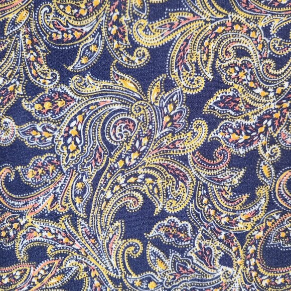 Lands End 100% Supima Cotton Navy Blue Paisley Crewneck Sweater S (6-8) - Picture 4 of 7